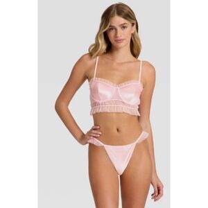 Auden Velvet & Mesh Pleated Lingerie Set